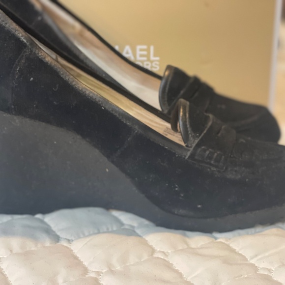 Michael Kors - Black Suede Wedge Loafers - Size 11 - Picture 2 of 3